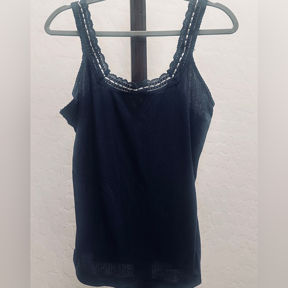 Free People Intimately Navy Lace Trim Camisole